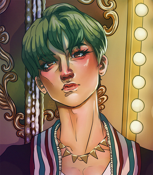 Complex BG, Bust, simple shaded